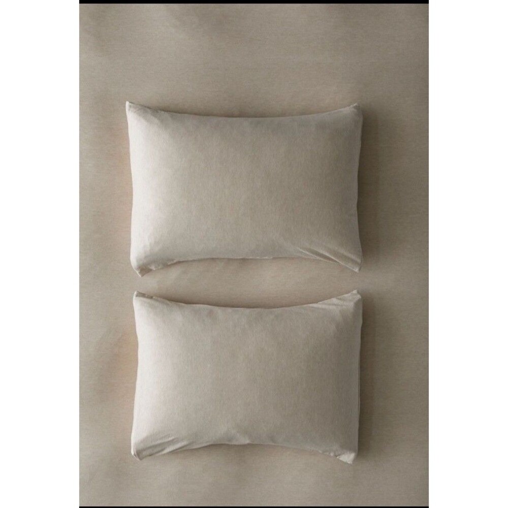 UO Home Oatmeal Colored T-Shirt Jersey Pillow Case Set - NWT